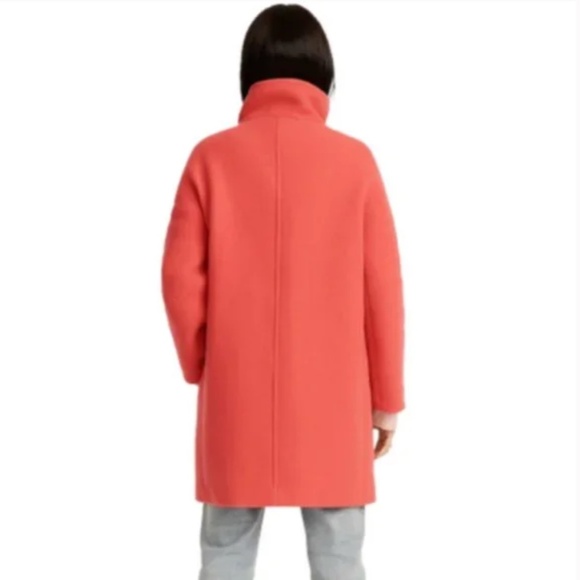 NWT JCREW Villa Cocoon Coat Womens P0 Coral Mid Length Stadium Cloth Wool Petite - Picture 3 of 11